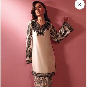 Zainab Salman “Black Swan” Ivory & Black 3-Piece Set • Size M • Luxury Pret